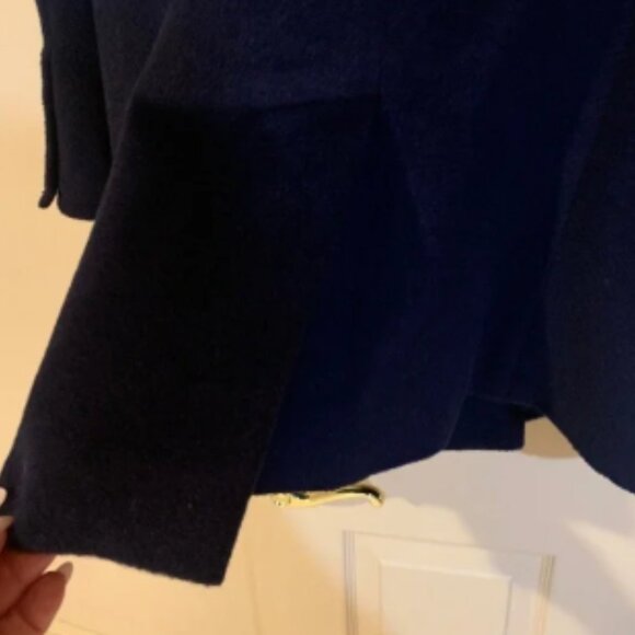 Talbots Navy Blue Lined Double Breasted Wool Blend Coat s 10 - Picture 5 of 6